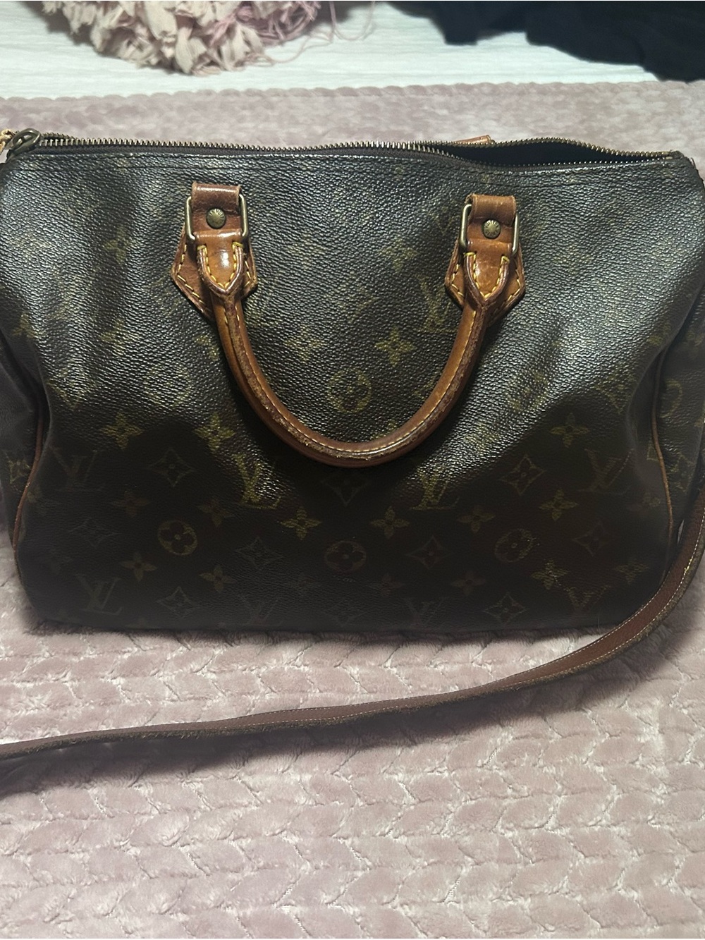 Louis Vuitton Monogram Canvas Satchel in Brown and Tan